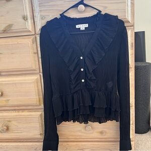 Myra Bag Black Ruffled Blouse